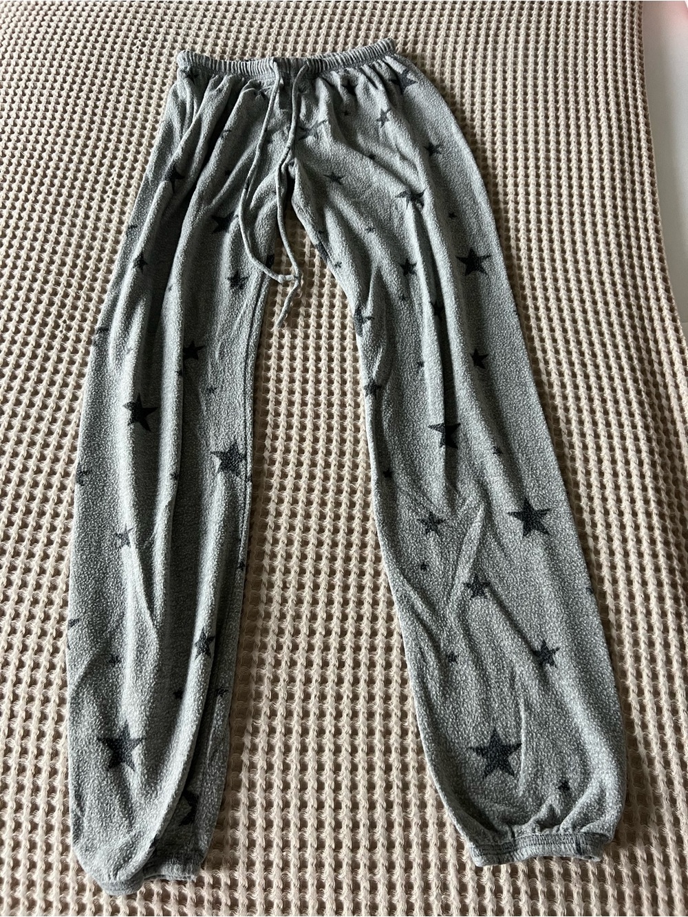 Grey Star-Print Fleece Pajama Pants